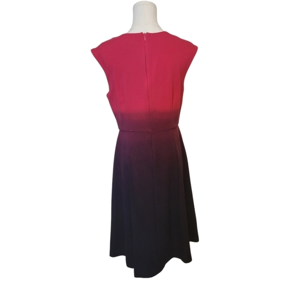 Catherine Malandrino Red & Black Ombre Sleeveless Fit & Flare Dress Size Large - Picture 5 of 6